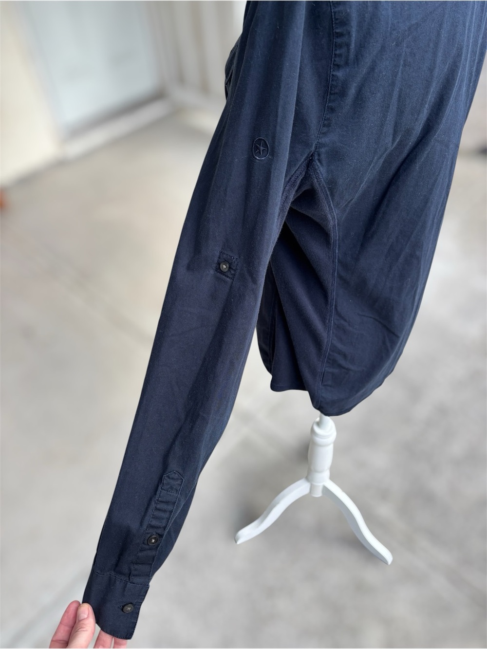 Converse Navy Utility Long Sleeve Button-down Shirt L EUC Vintage 2000s - Picture 5 of 9